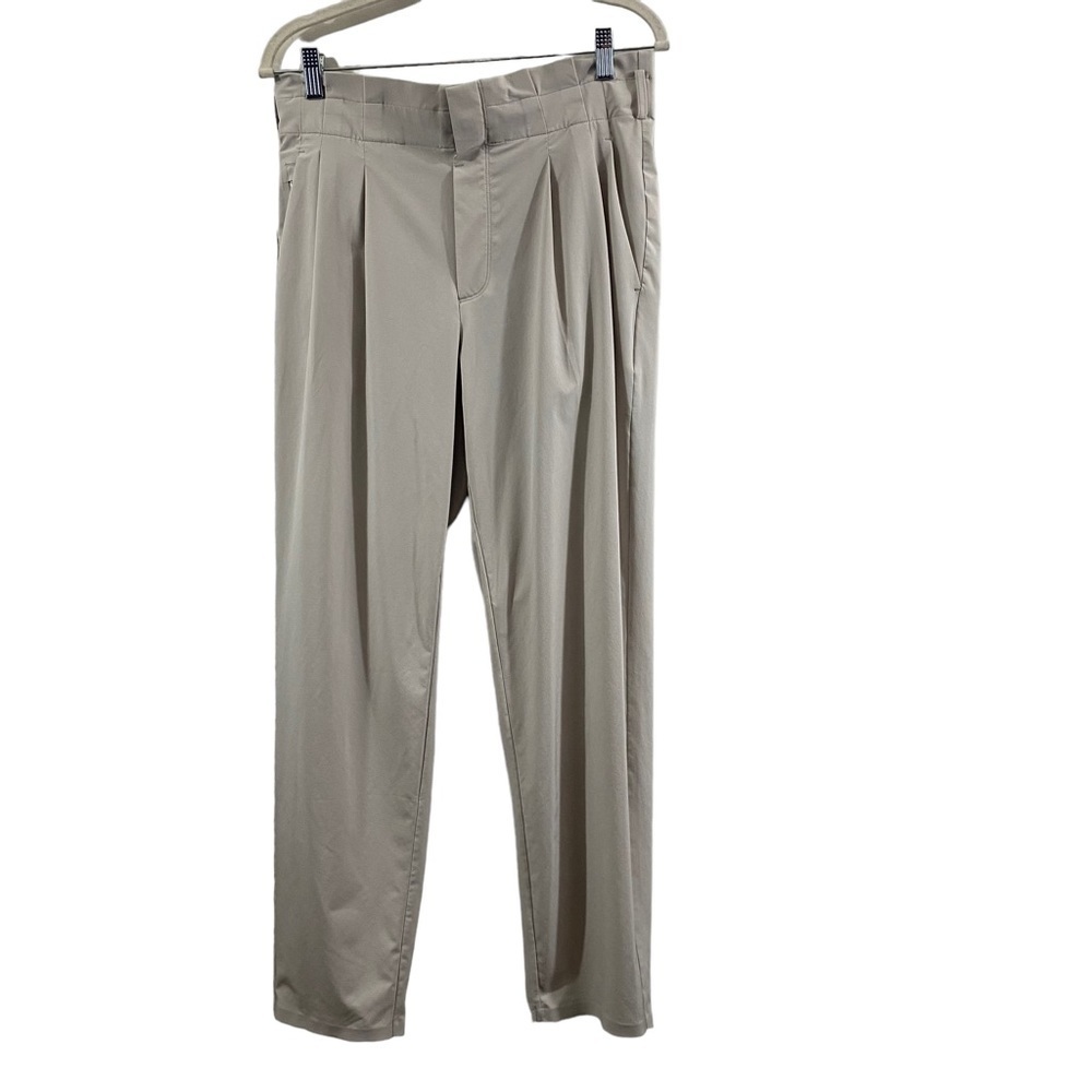 Athleta Beige Pleated Trousers